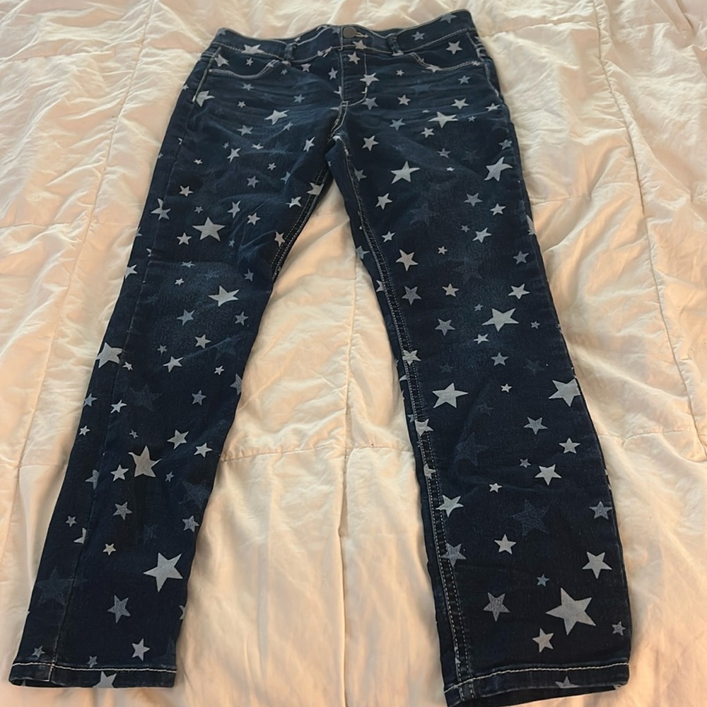 Girls wonder nation jeggings size XL blue jeans with stars great for 4th of July